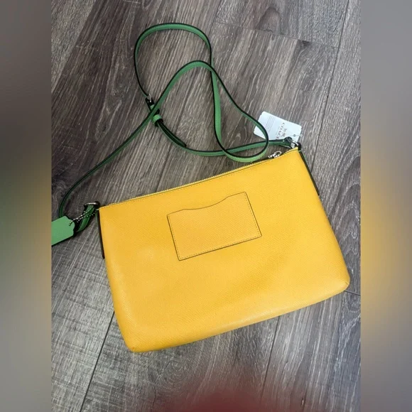 Coach crossbody handbag in yellow with green strap, NWT - pet & smoke free home - Picture 10 of 12